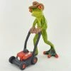 Fiesta Studios Comical Frogs Gardener With Lawn Mower Small Resin Figurine