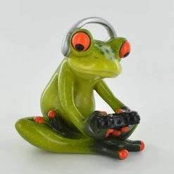Fiesta Studios Comical Frog Super Gamer, Gamer Frog Resin Figurine
