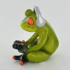 Fiesta Studios Comical Frog Super Gamer, Gamer Frog Resin Figurine