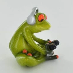 Fiesta Studios Comical Frog Super Gamer, Gamer Frog Resin Figurine