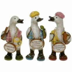 Joe Davies Shudehill Giftware Bathroom Message Duck Ornaments Set Of 3 Davids Ducks Range