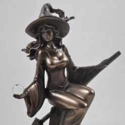 Discount ๐ Fiesta Studios Witch Riding Broom With Bat On Hat Figurine ๐คฉ 11 Fiesta Studios Witch Riding Broom With Bat On Hat Figurine