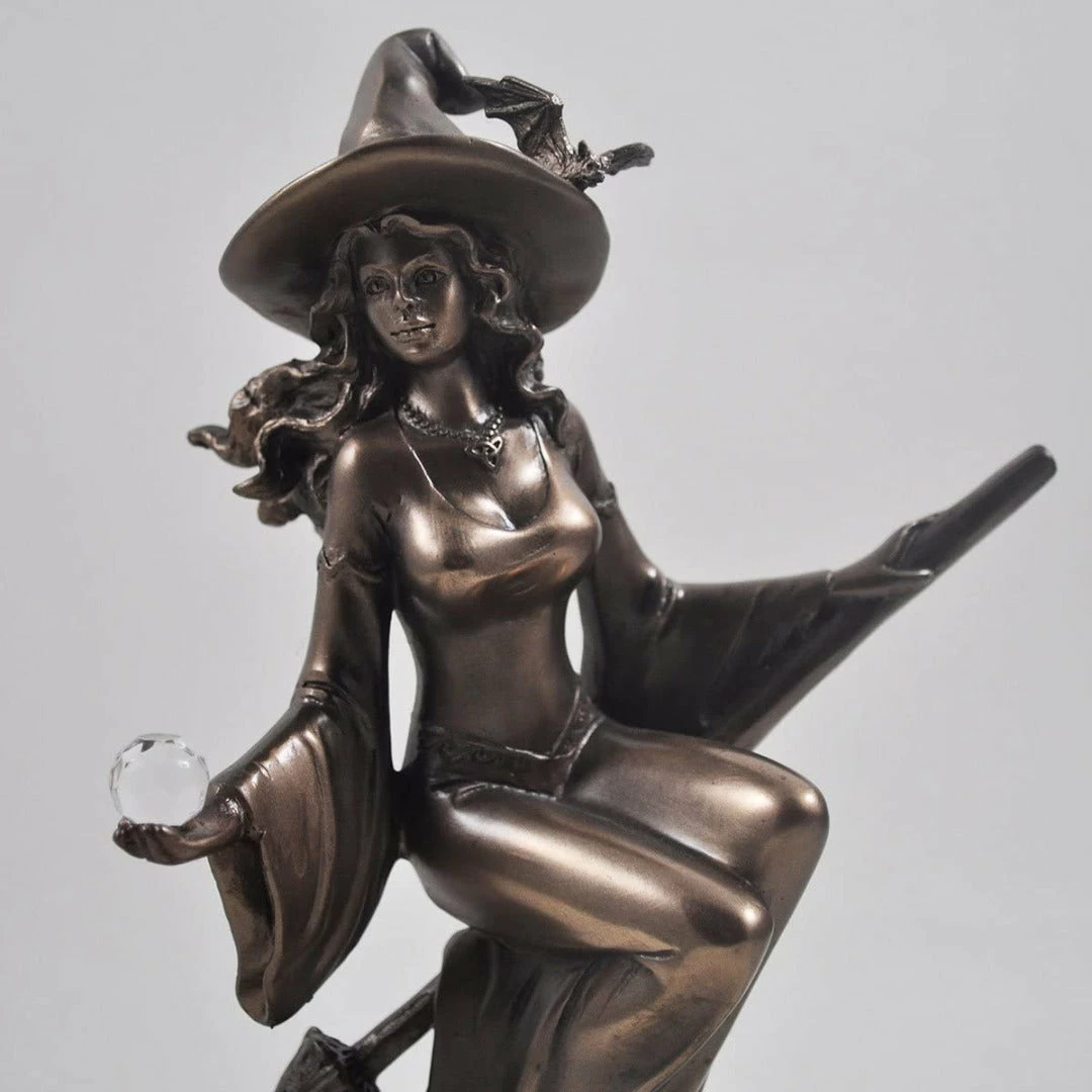 Discount ๐ Fiesta Studios Witch Riding Broom With Bat On Hat Figurine ๐คฉ 7 Fiesta Studios Witch Riding Broom With Bat On Hat Figurine
