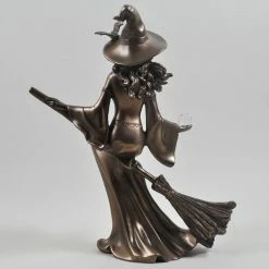 Discount ๐ Fiesta Studios Witch Riding Broom With Bat On Hat Figurine ๐คฉ 10 Fiesta Studios Witch Riding Broom With Bat On Hat Figurine