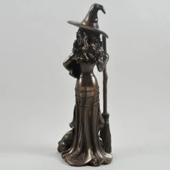 Fiesta Studios Witch & Cat With Broom & Spell Book Figurine