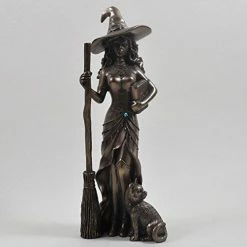 Fiesta Studios Witch & Cat With Broom & Spell Book Figurine