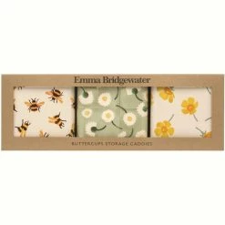 Elite Tins Emma Bridgewater Buttercups Set Of 3 Square Tins