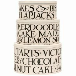 Elite Tins Emma Bridgewater Black Toast Set Of 3 Cake Tins