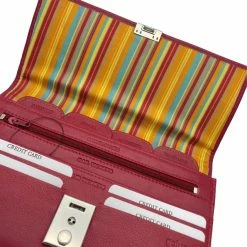 Golunski Leather Lockable Travel Wallet & Passport Holder In Red