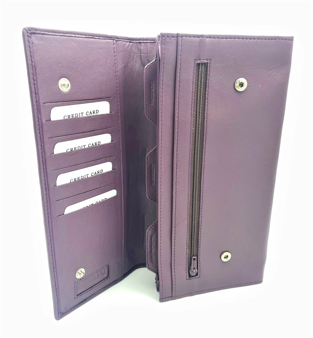 Outlet ๐ Golunski Leather Travel Wallet & Passport Holder Family Traveller In Grape - Dark Purple ๐ 3 Golunski Leather Travel Wallet & Passport Holder Family Traveller In Grape - Dark Purple