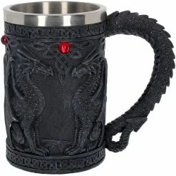 Black Celtic Dragon Wing Tankard Mug By Nemesis Now