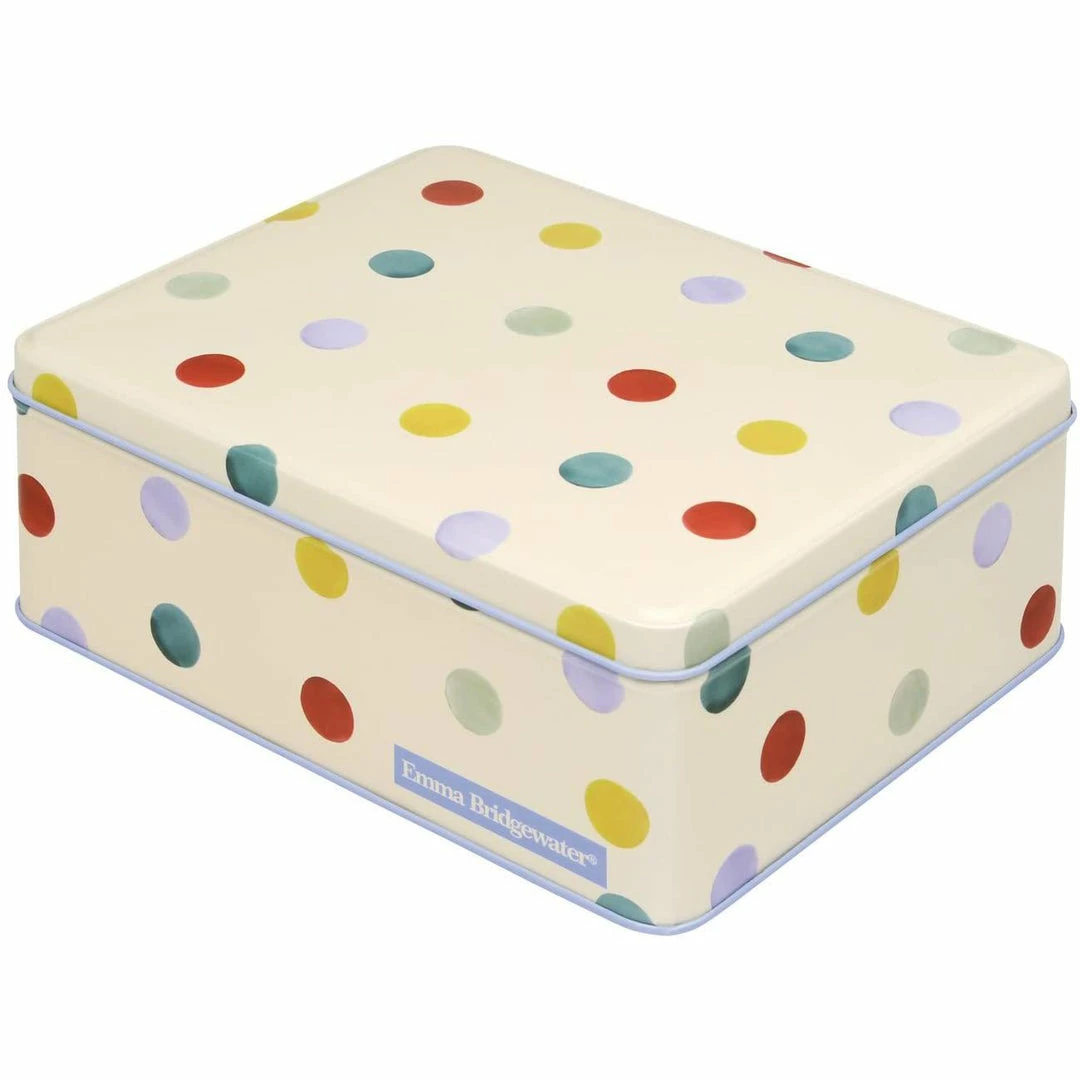 Outlet 👍 Elite Tins Emma Bridgewater Polka Dot Deep Rectangular Tin 🤩 3 Elite Tins Emma Bridgewater Polka Dot Deep Rectangular Tin