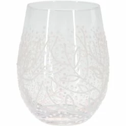 Joe Davies Sunny By Sue Hand Decorated Leaf Pattern Gin Glass Tumbler