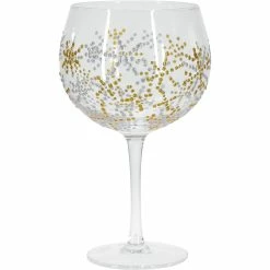 Joe Davies Sunny By Sue Hand Decorated Gold & Silver Snowflake Gin Glass
