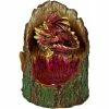 Nemesis Now Red Dragon Arboreal Hatchling In Tree Trunk Light Up Figurine