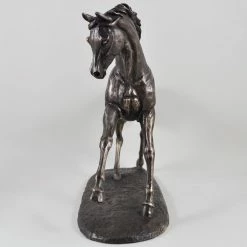 Fiesta Studios Horse Figure Signed Harriet Glen Cold Cast Bronze Cantering Arabian