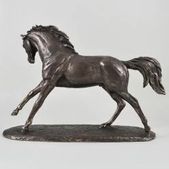 Fiesta Studios Horse Figure Signed Harriet Glen Cold Cast Bronze Cantering Arabian