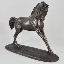 Fiesta Studios Horse Figure Signed Harriet Glen Cold Cast Bronze Cantering Arabian
