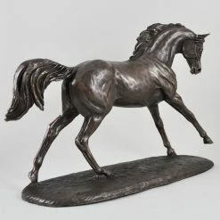 Fiesta Studios Horse Figure Signed Harriet Glen Cold Cast Bronze Cantering Arabian