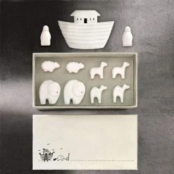East Of India Little Porcelain Noah's Ark Set