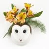 Quail Ceramics Barn Owl Small Wall Vase