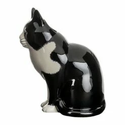 Quail Ceramics Barney Black & White Cat Large Flower Vase