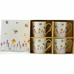 Lesser & Pavey Leonardo Collection Busy Bee Set Of 4 China Mugs
