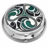 Hot Sale βοΈ Sea Gems Celtic Black Green Silver Triskele Design Enamel & Silver Plated Pill Box βοΈ 2 Sea Gems Celtic Black Green Silver Triskele Design Enamel & Silver Plated Pill Box