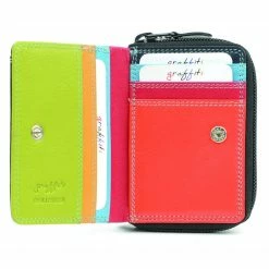Small Leather Black & Multi Coloured Purse Graffiti Range By Golunski