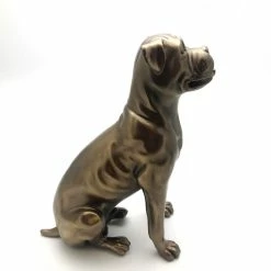 Fiesta Studios Sitting Boxer Dog Figure Cold Cast Bronze By Beauchamp Bronze