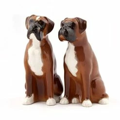 Quail Ceramics Boxer Dog Salt & Pepper Shakers