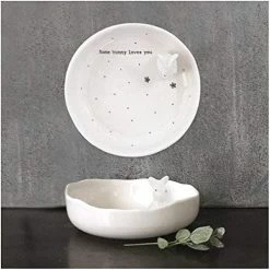 East Of India Porcelain Jewellery Dish Some Bunny Loves You