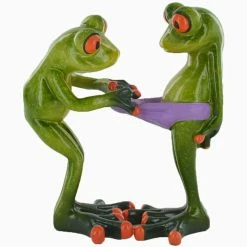 Fiesta Studios Comical Frogs Cheeky Pants Couple Small Resin Figurine