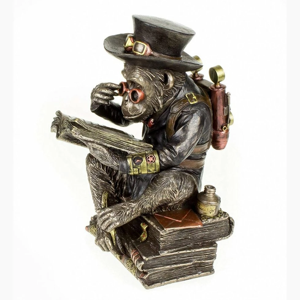 Best Sale 🌟 Chimpanzee Scholar Cold Cast Bronze By Nemesis Now Darwinism Steampunk 😉 8 Chimpanzee Scholar Cold Cast Bronze By Nemesis Now Darwinism Steampunk