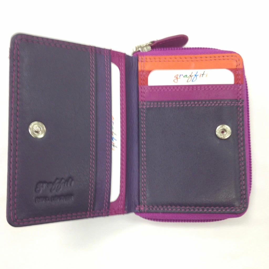Outlet β Small Leather Purse In Purple Graffiti Range By Golunski π 4 Small Leather Purse In Purple Graffiti Range By Golunski