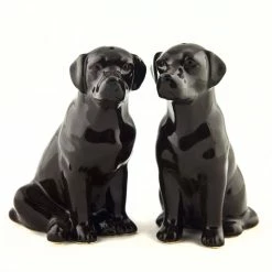 Quail Ceramics Chocolate Brown Labrador Salt & Pepper Shakers