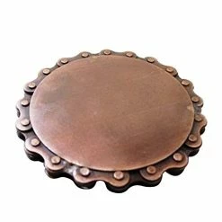 Shared Earth Kitchenware Recycled Bike Chain Set Of 4 Coasters In Stand Bronze Coloured Fair Trade