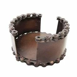 Shared Earth Kitchenware Recycled Bike Chain Set Of 4 Coasters In Stand Bronze Coloured Fair Trade