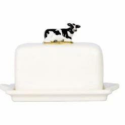 Quail Ceramics Friesian Cow Butter Dish