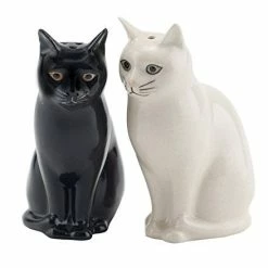 Quail Ceramics Daisy & Lucky Black & White Cat Salt & Pepper Shakers