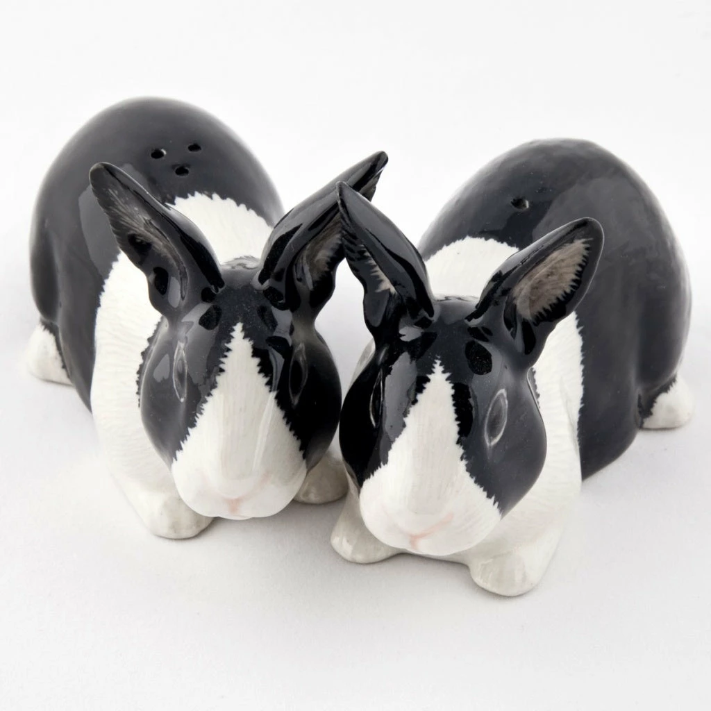 Best deal 🎉 Quail Ceramics Black & White Dutch Rabbit Salt & Pepper Shakers 🥰 3 Quail Ceramics Black & White Dutch Rabbit Salt & Pepper Shakers