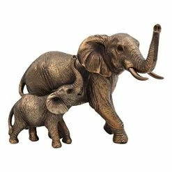 Joe Davies Elephants Sculpture Mother And Calf In Resin With Bronze Finish By Reflections Shudehill Giftware