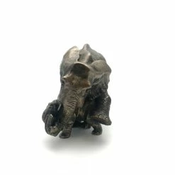 Fiesta Studios Mother And Calf Elephants In Cold Cast Bronze