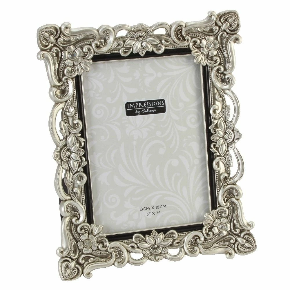 Top 10 🌟 Widdop Antique Silver Floral Resin 5 X 7 Inch Photo Frame With Crystal Detail 🛒 3 Widdop Antique Silver Floral Resin 5 X 7 Inch Photo Frame With Crystal Detail