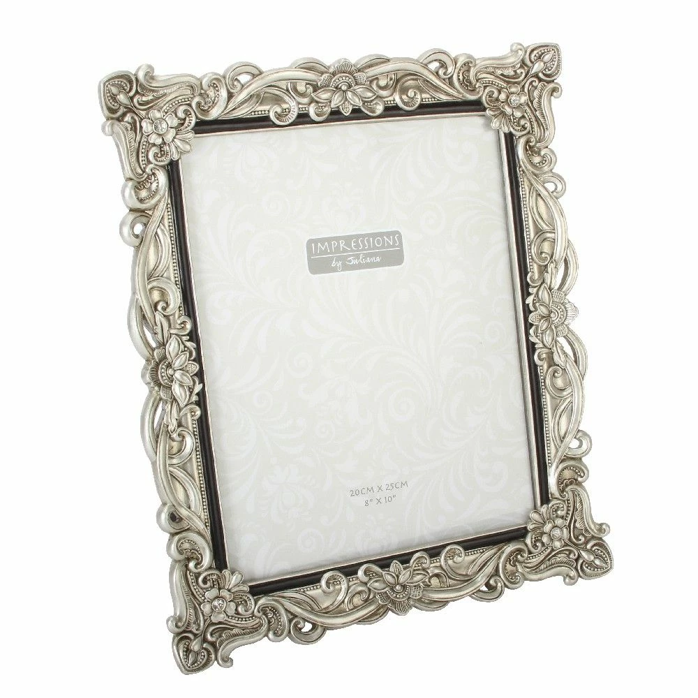 Wholesale ✨ Widdop Antique Silver Floral Resin 8 X 10 Inch Photo Frame With Crystal Detail Photo Frames 🥰 3 Widdop Antique Silver Floral Resin 8 X 10 Inch Photo Frame With Crystal Detail Photo Frames