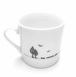 East Of India Wobbly Porcelain Mug May Contain Gin