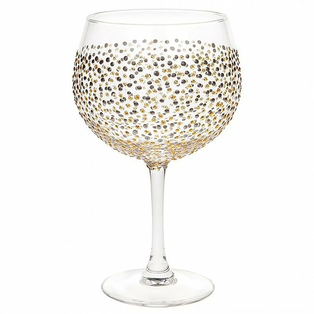Promo โค๏ธ Joe Davies Sunny By Sue Hand Decorated Gold & Silver Dot Gin Glass ๐ 3 Joe Davies Sunny By Sue Hand Decorated Gold & Silver Dot Gin Glass