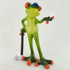 Fiesta Studios Comical Frogs Golfer Small Resin Figurine