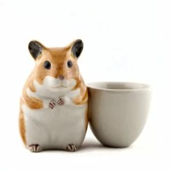 Quail Ceramics Hamster With Egg Cup