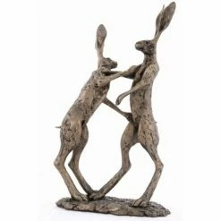 Frith - Hannah And Hamish Boxing Hares Sculpture By Paul Jenkins Frith Sculptures